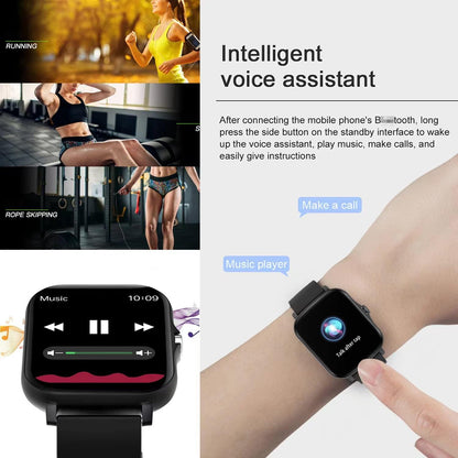 Smart Fitness Tracker Watch for Android/Ios - IP68 Waterproof, Heart Rate/Blood Oxygen/Sleep Monitoring, 8 Sports Modes, Breath Training, Weather Updates - 1.69-Inch Display for Men and Women